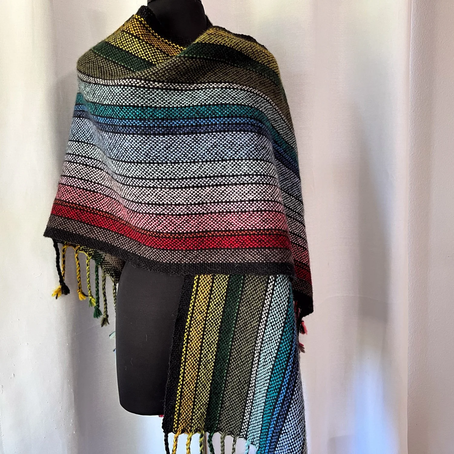 Multi-colored handwoven v-shawl. — Meridian Jacobs